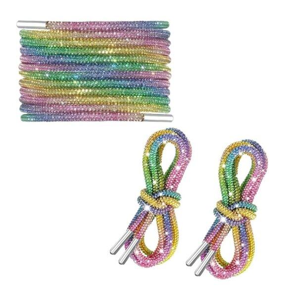 Rainbow crystal shoelaces - holy bling, Batman! - Picture 4 of 6